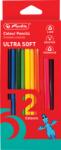 Herlitz Creioane colorate Ultrasoft, mina 3.3mm, set 12 culori, Herlitz HZ9498370