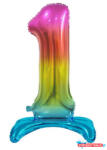 Számok Színes Rainbow 1-es szám fólia lufi talppal 74 cm (JAV_MLG128970)