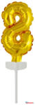 Számok Arany Gold 8-as szám fólia lufi tortára 13 cm (JAV_DPA9912682)
