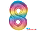 Számok Színes 8-as Rainbow szám fólia lufi 92 cm (JAV_MLG195439)