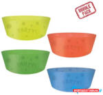  Színes Multicolor félig átlátszó műanyag mélytányér 4 db-os 12 cm (JAV_PNN96462)