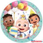 Cocomelon Birthday papírtányér 8 db-os 23 cm FSC (JAV_PNN97877)