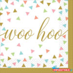 Party Konfetti Woo Hoo szalvéta 36 db-os 25x25 cm (JAV_DPA701926)