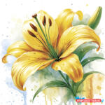Virág Yellow Lily szalvéta 20 db-os 33x33 cm (JAV_PKK772145)