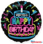 Boldog Születésnapot Happy Birthday Neon fólia lufi 46 cm (WP) (JAV_MLG302899)