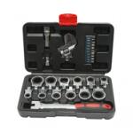 Breckner Germany Trusa chei inelare cu clichet 8-19mm, cheie reglabila, biti hex, drepti, cruce 26 piese