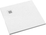 Schedpol Kalait Grooved White Stone cădiță de duș pătrată 80x80 cm alb 3.3100/B/GR-M2 (33100BGRM2)