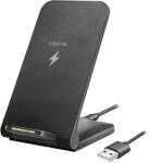 LogiLink Стойка за смартфон с безжично зареждане, 2 намотки, 15 W, черна