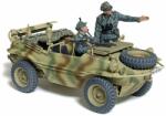 TAMIYA Model asamblabil Tamiya Militari: Automobile - Vehicul amfibiu german Schwimmwagen Type 166 Wide Wheel Version, 2 figurine (TAM35393)