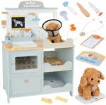 Ginger Home Fa Gyerek Állatorvosi Klinika Plüss Kutyával - Nagyméretű Állatorvos Szerepjáték Játékszett Kiegészítőkkel, 89×57×30 cm