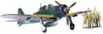 TAMIYA Model asamblabil Tamiya Militari: Avioane - Avion de vânătoare japonez A6M5c Type 52 Zero Fighter, 7 figurine (TAM61027)