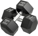 Homcom Súlyzókészlet 2x17, 5 kg csúszásgátló fogantyúkkal, fém, fitnesz edzéshez, fekete