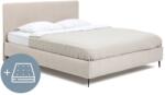 Bonami Бежово тапицирано двойно легло с матрак и решетка 180x200 cm Noira Slim - Bonami Selection (1762756)