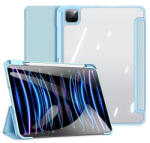 Apple iPad Pro 11 (2024 / 2025), mappa tok, Smart Case, légpárnás sarok, közepesen ütésálló, érintőceruza tartó, átlátszó hátlap, Dux Ducis Toby, kék - prodots