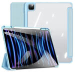 Apple iPad Pro 13 (2024 / 2025), mappa tok, Smart Case, légpárnás sarok, közepesen ütésálló, érintőceruza tartó, átlátszó hátlap, Dux Ducis Toby, kék - prodots
