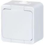 ABEX NT-17S Falon kívüli egyes csatlakozóaljzat 2P+F, Schuko, cseppálló fedéllel, IP44, fehér (NT-17S BIAŁY)