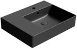SAPHO GSI Kube X kerámia mosdó 60x47 cm csaplyukkal és túlfolyóval, jobbos/matt fekete 9439126 (9439126)