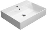 SAPHO GSI Kube X kerámia mosdó 60x47 cm csaplyukkal és csiszolt alsó élekkel, matt fehér 94319109 (94319109)