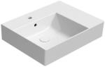 SAPHO GSI Kube X kerámia mosdó 60x47 cm csaplyukkal és ExtraGlaze bevonattal, balos/fehér 9438111 (9438111)