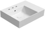 SAPHO GSI Kube X kerámia mosdó 60x47 cm 3 csaplyukkal és Extraglaze bevonattal, balos/fehér 9438311 (9438311)