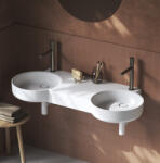 RAVAK Arc 120 öntött márvány duplamosdó 121x52 cm 2 csapfurattal, fehér XJX01212002 (XJX01212002)