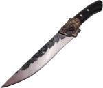 DEPOX Cutit de bucatarie DEPOX®, Dragon Breath, otel inoxidabil, maner lemn, 33 cm, negru (1383)