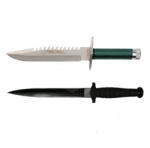Depox Set doua Cutite de vanatoare , Tactical Knife, DEPOX®, otel inoxidabil, verde, 35 cm (1884)