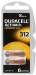 Duracell cink-levegő hallókészülék-elem DA312 1.45V 185mAh 6 db Activair (DURBAT1515B1)