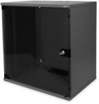 ASSMANN SOHO DN-19 12-U-S-SW 19" 12U 595x540x400mm lapraszerelt üvegajtós fekete fali rack szekrény - 3bnetwork
