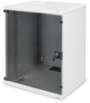 ASSMANN SOHO DN-19 12-U-S-1 19" 12U 595x540x400mm lapraszerelt üvegajtós szürke fali rack szekrény