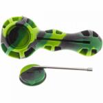Eyce Pipa silicon/sticla Eyce Spoon Bangin cu Poker negru-verde 11cm - Garantie pe viata (USA)