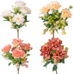 Valex Decor Dália selyemvirág csokor, 6 ágú, 30cm magas - 24db-os mix (LD003)