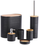 AdTrend Set 6 accesorii baie bambus plastic negru maro (120788A)