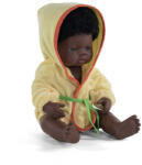 Miniland Baba, afrikai fiú, fehérneműben, 38 cm, Miniland, ML31153 (16659)