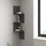 FDY Etajera de colt de perete Insterra din melamina, antracit, 25x25x105.5 cm Raft