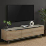 FDY Comoda TV Kasandra, nuanta marmura bej-sonoma, 180 x 35 x 48.5 cm
