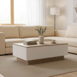 FDY Masuta Cafea Whitney PAL Finisaj Stejar Sonoma-Alb Dim. 90x60x31.6 Masa de cafea