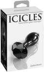 Icicles No. 78 Dop Anal Negru cu Bijuterie din Sticlă