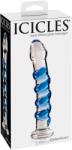 Icicles No. 5 Dildo din Sticlă Suflată Manual cu Spirală și Bază Dildo