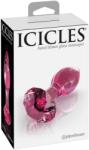 Icicles No. 79 Dop Anal din Sticlă cu Bază Diamant, Roz, 9 cm