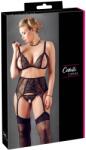 Cottelli CURVES Set Sutien cu Portjartier - Negru , 3XL