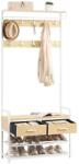 VASAGLE Cuier pentru haine cu bancheta, VASAGLE, 81 x 30 cm, lemn (HSR429YA01)