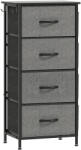 HOMCOM Comodă 4 sertare din material textil, mobilier de depozitare cu 4 buzunare, 2 cârlige, structură din oțel, 45 x 30 x 94, 5 cm, gri | Aosom Romania (83D-064V00GY) Comoda