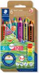 STAEDTLER Noris junior jumbo 3in1, kétszínű, 6 db + hegyező (1402 C6)