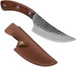 Depox Kézzel készített japán kés, szénacél, 24, 5 cm, barna, bőrtokkal (2006)