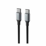 SWISSTEN Textile II USB-C to USB-C 1, 5m, fekete (71528203)
