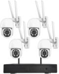 Secutek Sistem wireless de supraveghere WiFi cu unitate NVR și 4 camere PTZ de 5 MP