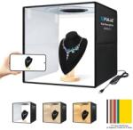 PULUZ összecsukható hordozható kör alakú USB-s lámpa + fotósátor készlet (6 db kétoldalas színes háttérrel), 40 cm (PU5041B)