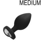 Ouch! Plug Bijou Anal Szilikon Szív fekete 7 x 3, 5 cm