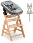Hauck Scaun de masa pentru copii Hauck Alpha cu set pentru nou-nascuti, gri natur, din lemn (662960) Scaun de masa bebelusi, inaltator